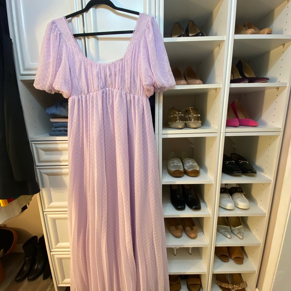 ASOS Lavender Puff Sleeve maternity Maxi Dress